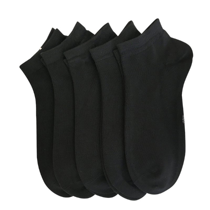 SERISIMPLE Women Viscose Bamboo Ankle Socks Low Cut Thin Sock Lightweight Pastal Color Soft Sock 5 Pairs(Black, Large) - Image 1
